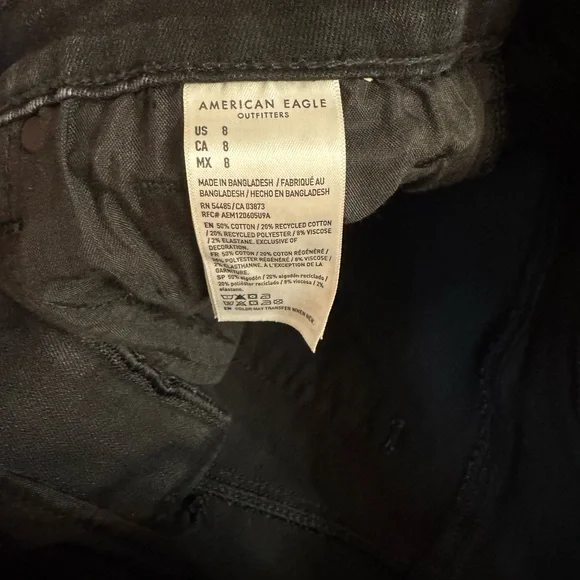 American Eagle Size 8 Distressed Black Denim Shorts - Picture 7 of 7